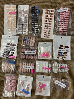 18 Assorted Press-On Nail Sets - About  $1.11 per set! Great Deal!